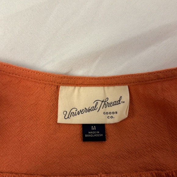 Universal Thread Orange/Rust Ruffle Dress with Pockets - Picture 3 of 5